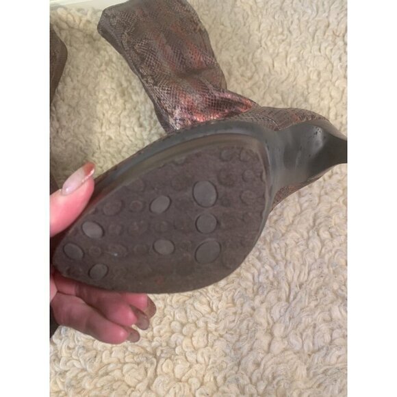 CARLOS Santana Challenge snakeskin Knee High Boots Size 6.5 - Picture 9 of 11